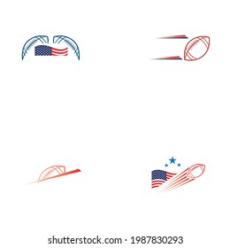 set of American sport football logo   vector illustration design template