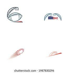 set of American sport football logo   vector illustration design template