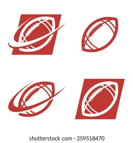 Set of American sport football pigskin logo icons