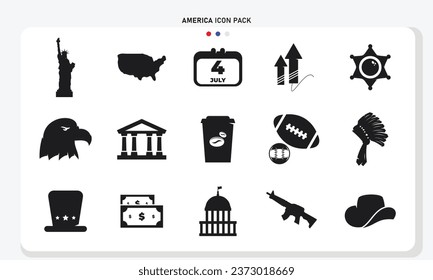 set of American vector icons