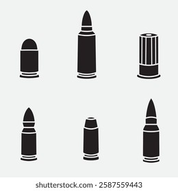 set of ammo good for icon, element design, silhouette design, logo, etc
