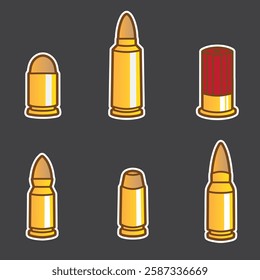 set of ammo good for sticker, element design, badge, icon, etc