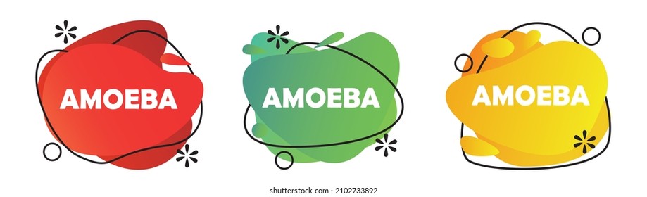 Set of Amoeba Fluid Shape Geometric Abstract Flat Design Vector Editable Suitable for Content and Content Social Media Feed