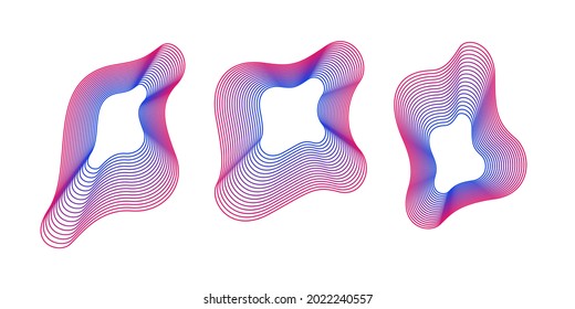 A set of amorphous shapes on a dark background. Abstract vector elements for your design. Graphic images for creativity.