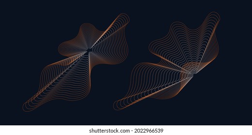 A set of amorphous shapes on a dark background. Abstract vector elements for your design. Graphic images for creativity.
