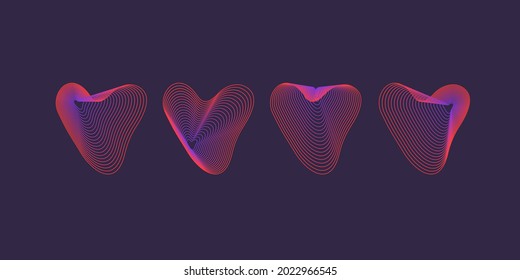 A set of amorphous shapes on a dark background. Abstract vector elements for your design. Graphic images for creativity.