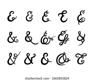 Calligraphic Ampersand Symbols Typographic Stock Vector (Royalty Free ...