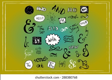 Set of ampersands and catchwords