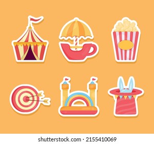set of amusement park icons