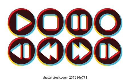 A set of anaglyph control buttons.
