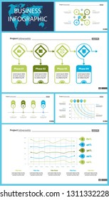 Set of analysis or management concept infographic charts. Business diagrams for presentation slide templates. For corporate report, advertising, banner and brochure design.