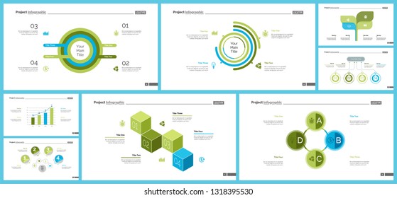 Set of analysis or management concept infographic charts. Business diagrams for presentation slide templates. For corporate report, advertising, banner and brochure design.