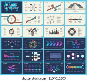 Set of analysis or marketing concept infographic charts. Business diagrams for presentation slide templates. For corporate report, advertising, banner and brochure design.