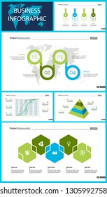 Set of analysis or marketing concept infographic charts. Business diagrams for presentation slide templates. For corporate report, advertising, banner and brochure design.