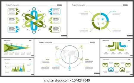 Set of analysis or marketing concept infographic charts. Business diagrams for presentation slide templates. For corporate report, advertising, banner and brochure design.