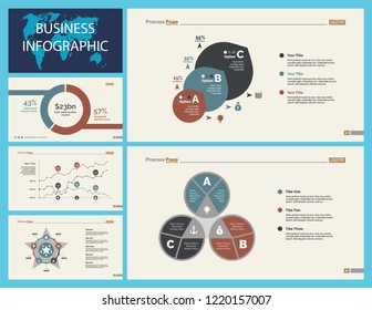 Set of analysis or statistics concept infographic charts. Business diagrams for presentation slide templates. For corporate report, advertising, banner and brochure design.