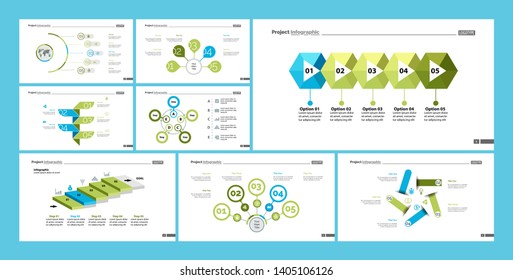 Set of analysis or statistics concept infographic charts. Business diagrams for presentation slide templates. For corporate report, advertising, banner and brochure design.
