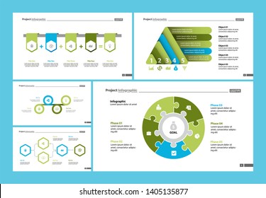 Set of analysis or teamwork concept infographic charts. Graphic elements for presentation slide templates. For corporate report, advertising, banner and brochure design.