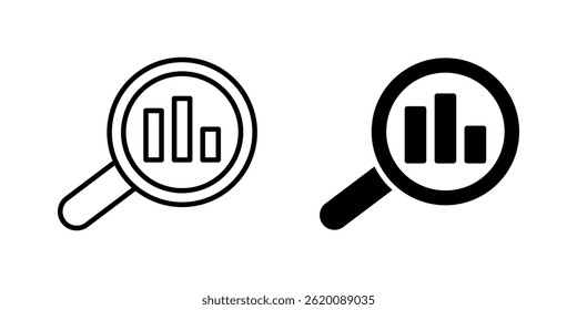 Set of analytic Icon set. Symbol isolated white background. vector illustration. color editable.