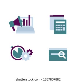 Set of Analytics Trendy Flat Icons. Business Sings for Design. Marketing. 