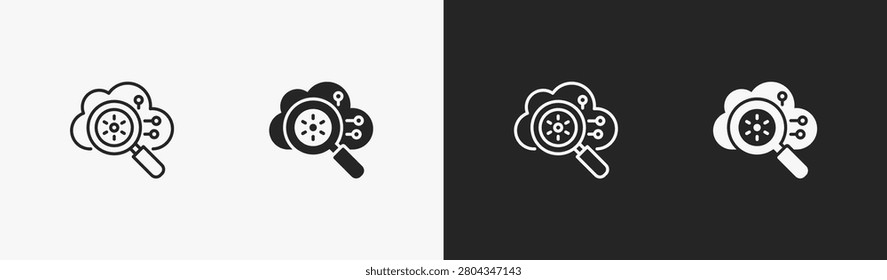 Set of analyze icon in black and white collection