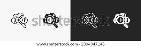 Set of analyze icon in black and white collection