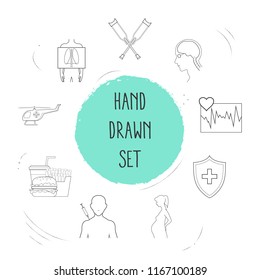 Set of anatomy icons line style symbols with pregnancy, x-ray, immune system and other icons for your web mobile app logo design.
