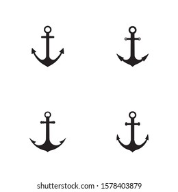 Set of Anchor icon Logo Template vector illustration