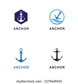 Set of Anchor icon Logo Template vector illustration