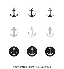 Set of Anchor icon Logo Template vector illustration