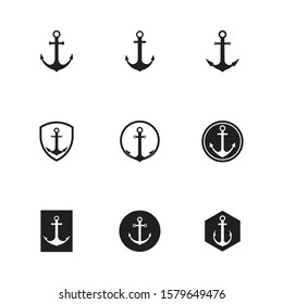 Set of Anchor icon Logo Template vector illustration