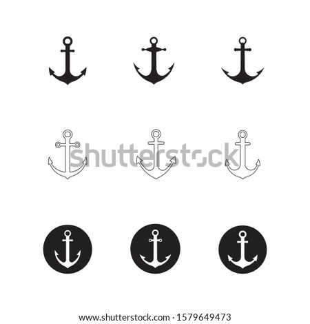 Set of Anchor icon Logo Template vector illustration
