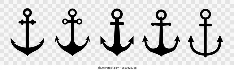 Set of anchor icon vector illustration