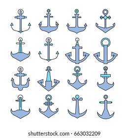 set of anchor icons