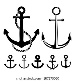 Set of anchor icons. Vector illustration. svg