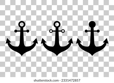 Conjunto de icono antiguo marino Anchor, elemento de objeto de seguridad de buque, web de diseño de ilustración vectorial.