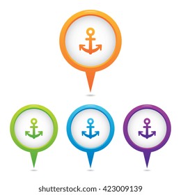 Set of Anchor Marker Icons