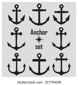 Set of anchor symbols or logo template 