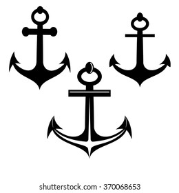 Set of anchor symbols or logo template vector