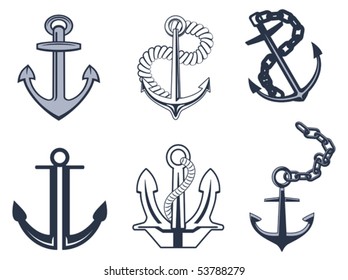 Set of anchor symbols or logo template. Jpeg version also available in gallery