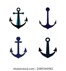 Set of anchor vector illustration icons
