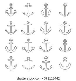 Set of anchors line style
