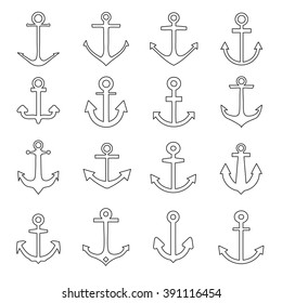 Set of anchors line style
