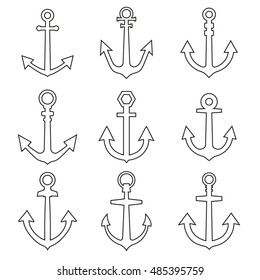 Set of anchors line style