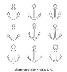 Set of anchors line style
