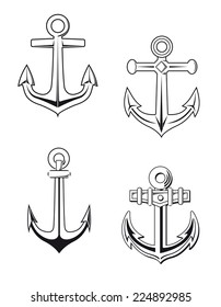 Set of anchors symbols for marine design