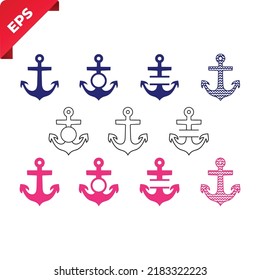 Set of Anchors vector printing