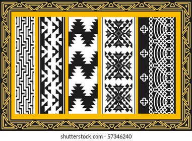 Set Of Ancient American Indian Patterns