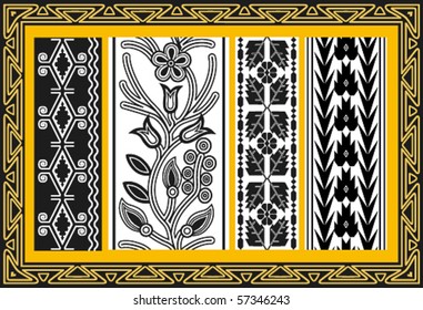 Set of ancient american indian patterns
