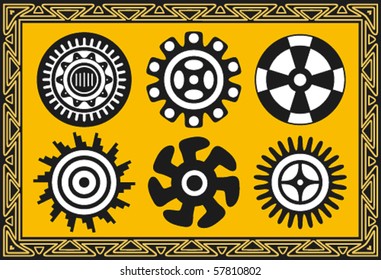 Set of ancient American Indian patterns